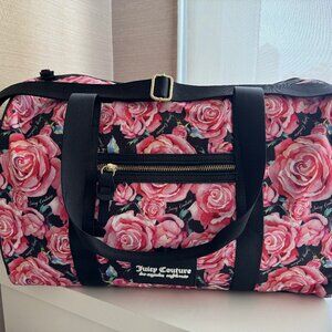 Juicy Couture Bag Weekender Duffle‎ Bag w/ Pink Roses